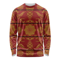 Lesotho Seanamarena Kharetsa Royal Red Long Sleeve Shirt Basotho Traditional Blanket Style - Wonder Print Shop