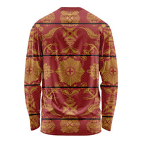 Lesotho Seanamarena Kharetsa Royal Red Long Sleeve Shirt Basotho Traditional Blanket Style - Wonder Print Shop