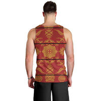 Lesotho Seanamarena Kharetsa Royal Red Men Tank Top Basotho Traditional Blanket Style - Wonder Print Shop