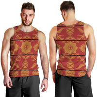 Lesotho Seanamarena Kharetsa Royal Red Men Tank Top Basotho Traditional Blanket Style - Wonder Print Shop