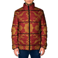 Lesotho Seanamarena Kharetsa Royal Red Padded Jacket Basotho Traditional Blanket Style - Wonder Print Shop