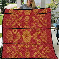 Lesotho Seanamarena Kharetsa Royal Red Quilt Basotho Traditional Blanket Style - Wonder Print Shop