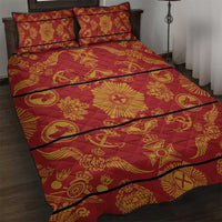 Lesotho Seanamarena Kharetsa Royal Red Quilt Bed Set Basotho Traditional Blanket Style - Wonder Print Shop