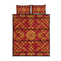 Lesotho Seanamarena Kharetsa Royal Red Quilt Bed Set Basotho Traditional Blanket Style - Wonder Print Shop