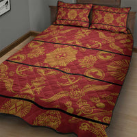 Lesotho Seanamarena Kharetsa Royal Red Quilt Bed Set Basotho Traditional Blanket Style - Wonder Print Shop