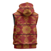Lesotho Seanamarena Kharetsa Royal Red Sleeveless Hoodie Basotho Traditional Blanket Style - Wonder Print Shop