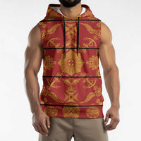Lesotho Seanamarena Kharetsa Royal Red Sleeveless Hoodie Basotho Traditional Blanket Style - Wonder Print Shop