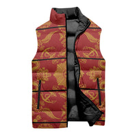 Lesotho Seanamarena Kharetsa Royal Red Sleeveless Puffer Jacket Basotho Traditional Blanket Style - Wonder Print Shop
