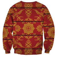 Lesotho Seanamarena Kharetsa Royal Red Sweatshirt Basotho Traditional Blanket Style - Wonder Print Shop