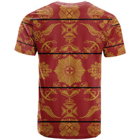 Lesotho Seanamarena Kharetsa Royal Red T Shirt Basotho Traditional Blanket Style - Wonder Print Shop