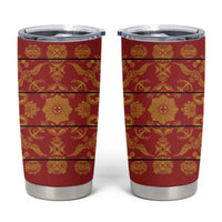 Lesotho Seanamarena Kharetsa Royal Red Tumbler Cup Basotho Traditional Blanket Style - Wonder Print Shop
