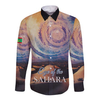 Mauritania Richat Structure Long Sleeve Button Shirt Eyes of the Sahara - Wonder Print Shop