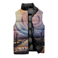 Mauritania Richat Structure Sleeveless Puffer Jacket Eyes of the Sahara - Wonder Print Shop