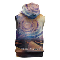 Mauritania Richat Structure Sleeveless Zip Hoodie Eyes of the Sahara - Wonder Print Shop