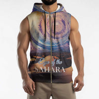 Mauritania Richat Structure Sleeveless Zip Hoodie Eyes of the Sahara - Wonder Print Shop