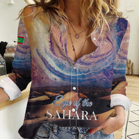 Mauritania Richat Structure Women Casual Shirt Eyes of the Sahara - Wonder Print Shop