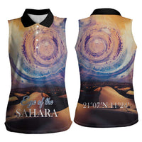 Mauritania Richat Structure Women Sleeveless Polo Shirt Eyes of the Sahara - Wonder Print Shop