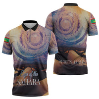 Mauritania Richat Structure Zipper Polo Shirt Eyes of the Sahara - Wonder Print Shop