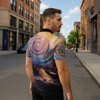 Mauritania Richat Structure Zipper Polo Shirt Eyes of the Sahara - Wonder Print Shop