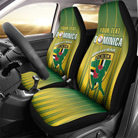 Custom Dominica Cricket Car Seat Cover Sporty Style - Wonder Print Shop