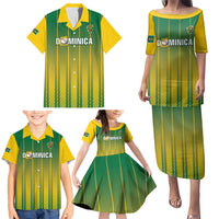 Custom Dominica Cricket Family Matching Puletasi and Hawaiian Shirt Sporty Style - Wonder Print Shop