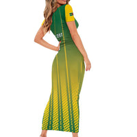 Custom Dominica Cricket Family Matching Short Sleeve Bodycon Dress and Hawaiian Shirt Sporty Style - Wonder Print Shop