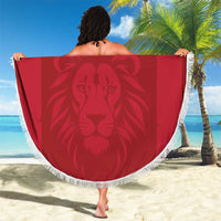 Custom Liberia Football Beach Blanket Lion Mascot - Red - Wonder Print Shop