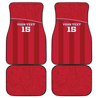 Custom Liberia Football Car Mats Lion Mascot - Red - Wonder Print Shop