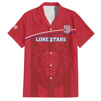 Custom Liberia Football Family Matching Long Sleeve Bodycon Dress and Hawaiian Shirt Lion Mascot - Red - Wonder Print Shop