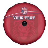 Custom Liberia Football Spare Tire Cover Lion Mascot - Red - Wonder Print Shop