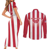 Custom Liberia Football Couples Matching Short Sleeve Bodycon Dress and Long Sleeve Button Shirt Sporty Style - Wonder Print Shop