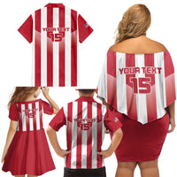 Custom Liberia Football Family Matching Off Shoulder Short Dress and Hawaiian Shirt Sporty Style - Wonder Print Shop