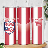 Custom Liberia Football Skinny Tumbler Sporty Style - Wonder Print Shop
