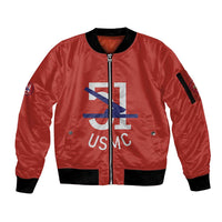 Montford Point Marines Sleeve Zip Bomber Jacket 51 USMC Tribute - Wonder Print Shop