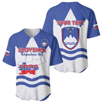 Personalised Slovenia Independence Day Baseball Jersey Flag Map With Coat Of Arms - Wonder Print Shop