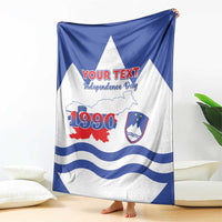 Personalised Slovenia Independence Day Blanket Flag Map With Coat Of Arms