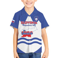 Personalised Slovenia Independence Day Family Matching Off Shoulder Maxi Dress and Hawaiian Shirt Flag Map With Coat Of Arms - Wonder Print Shop