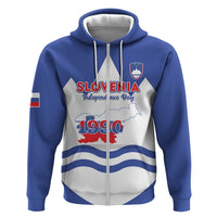 Personalised Slovenia Independence Day Hoodie Flag Map With Coat Of Arms - Wonder Print Shop