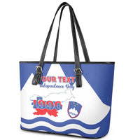 Personalised Slovenia Independence Day Leather Tote Bag Flag Map With Coat Of Arms - Wonder Print Shop