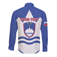 Personalised Slovenia Independence Day Long Sleeve Button Shirt Flag Map With Coat Of Arms - Wonder Print Shop