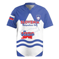Personalised Slovenia Independence Day Rugby Jersey Flag Map With Coat Of Arms - Wonder Print Shop