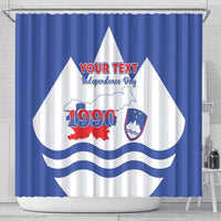 Personalised Slovenia Independence Day Shower Curtain Flag Map With Coat Of Arms