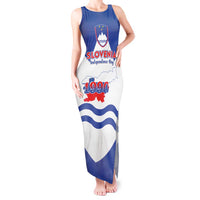 Personalised Slovenia Independence Day Tank Maxi Dress Flag Map With Coat Of Arms - Wonder Print Shop