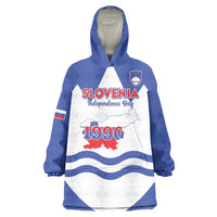 Personalised Slovenia Independence Day Wearable Blanket Hoodie Flag Map With Coat Of Arms - Wonder Print Shop