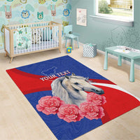 Personalised Balkan Lipizzaner Horse Slovenia Area Rug Carnation Sporty Style - Wonder Print Shop