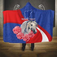 Personalised Balkan Lipizzaner Horse Slovenia Hooded Blanket Carnation Sporty Style
