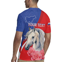 Personalised Balkan Lipizzaner Horse Slovenia Rugby Jersey Carnation Sporty Style - Wonder Print Shop