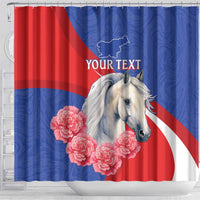 Personalised Balkan Lipizzaner Horse Slovenia Shower Curtain Carnation Sporty Style