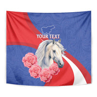 Personalised Balkan Lipizzaner Horse Slovenia Tapestry Carnation Sporty Style - Wonder Print Shop