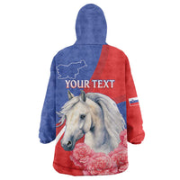 Personalised Balkan Lipizzaner Horse Slovenia Wearable Blanket Hoodie Carnation Sporty Style - Wonder Print Shop